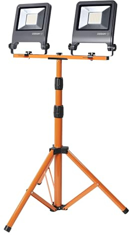 OSRAM LED-arbetslampa Tripod 2x50W 840, 4000K kallvit, 9000 lm, IP65, höjdjusterbar 1,8m, 360°