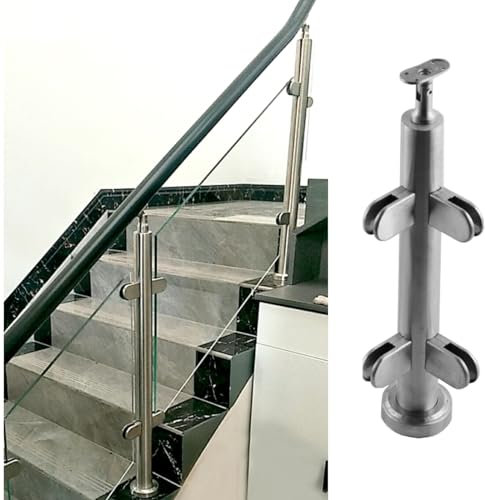 Système de colliers de serrage pour garde-corps en verre pour terrasse et balcon, collier de serrage sécurisé et durable pour balustrades carrées et rondes, installation facile pour poteaux
