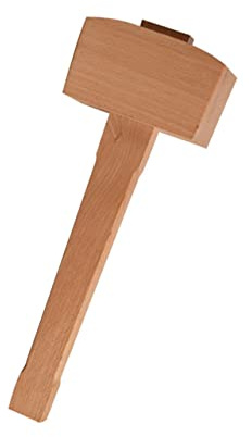 POPETPOP Marteau De Menuiserie En Bois De Hêtre Naturel Marteau à Bois Ergonomique Pour Sculpture Sur Cuir Outil à Main De Bricolage Compact Maillet Usage Professionnel Et Artisanal