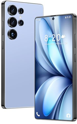 Smartphone S26 Ultra Pas Cher, Version Internationale débloquée, écran HD 7,3 Pouces, Android 14.0, 16 Go de RAM, 1 to de ROM, Double SIM, réseau 5G, pour Jeux TV,Blue-1TB
