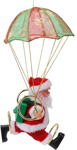 generic Christmas Santa Claus with Parachute, Beautiful Figure of Santa Claus Hanging Christmas Ornament Decoration (Circling)