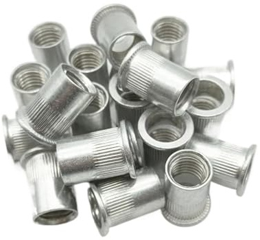 Edelstahl-Flachkopf-Blindnietmuttern, Aluminium-Nietmuttern-Set, 100 Stück, M3-M8, silber(20pcs M12)