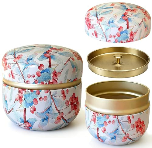 Goodwei Japansk Matcha Teburk Chazutsu Azuki - Förvaringsburk i Metall, Lufttät, 250 ml