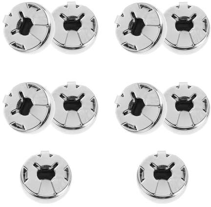 Kupfer Knopfkappen Schildkröte Silber für Formelle Kleidung | Dekorative Metalloptik, Sichere Passform, 10 Stück für Besondere Anlässe