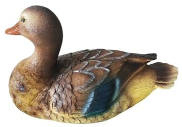 VBESTLIFE Flytande Ankastaty för Dammdekoration, Hartsandskulptur med Realistisk Färgglad Finish, Prydnad för Vattenfåglar i Trädgårdspoolen, Fisksäker Utomhusgårdskonst, Inflyttningspresent (Fiske)