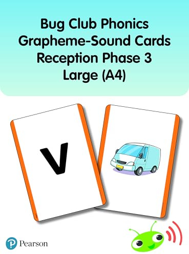 Bug Club Phonics Grapheme-Sound Cards Reception Phase 3 Large (A4) (Phonics Bug)