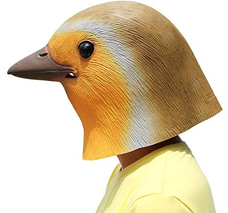 PartyCostume - Robin Vogel Maske - Halloween Karneval Latex Maske Tierische Vogel