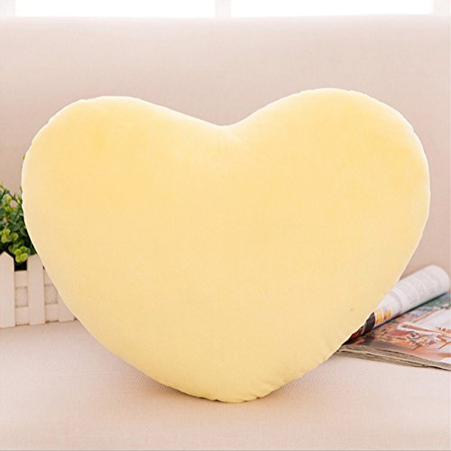 Zinsale Baumwolle Herzform Plüsch Kissen Rückenstützkissen Dekoratives Kissen (Gelb)