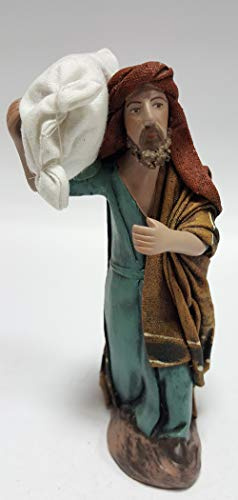 Arte Pesebre Pastor portando Saco al Hombro, para Figuras de 12 cm