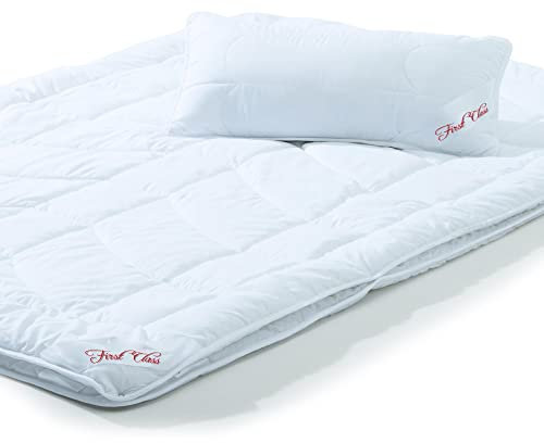 CelinaTex First Class 4 Jahreszeiten Steppdecken 155 x 200 cm Set mit 1x Kopfkissen 40 x 80 cm Winter Sommer Steppdecke