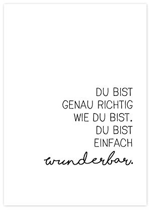 Wunderpixel® Kunstdruck Du bist einfach wunderbar - auf wunderbarem Hahnemühle Papier DIN A4 | ohne Rahmen schwarz-weißer FineArt-Print Poster zur Wand-Dekoration Wohnung/Geschenk-Idee Geburtstag