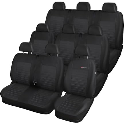 Mossa Passgenaue Sitzbezüge passend für VW Transporter T6 Van 2015-2019 3E4 | für drei Reihen