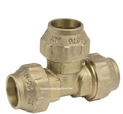 Suinga TE OTTONE 20 mm per tubi in polietilene da 20 mm, raccordo in ottone con certificato Aenor