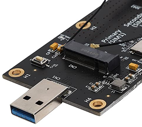 PUSOKEI M.2 auf USB 3.0 Adapter 3042/3052 M.2 Key B Karte mit Nano SIM Karte NGFF (M.2) auf USB3.0 mit 2.4G/5G Antenne Netzwerkkarte für M.2 Key B Kartengröße Typ 3042/3052