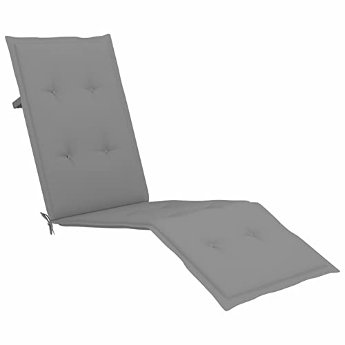 Leepesx Liegestuhl-Auflage, Hollywoodschaukel Auflage, Sonnenliege Auflage, Gartenliege Auflage, Liegenauflage, Deckchair Auflagen, Grau (75+105) x50x3 cm