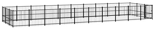 vidaXL Hundgård för utomhusbruk stål 28,23 m², hundgård, valphage, hundinhägnad, hundgårdar, valphagar, hundinhägnader, hundbur, hundburar