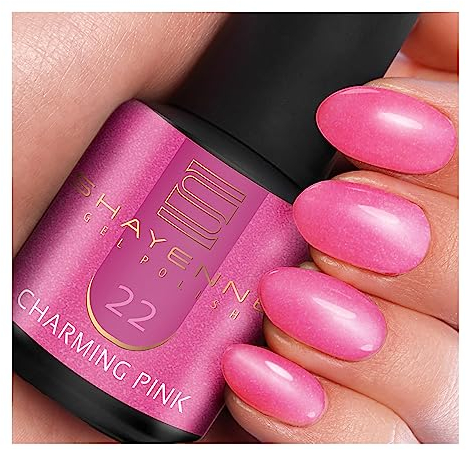 SHAYENNE UV Gel Nagellack - 22 Charming Pink Rosa mit Schimmer 15 ml - Langanhaltend, Kratzfest & Hochglänzend - Profi-Qualität - LED kompatibel - Perfekt für Zuhause & Studio - Made in Germany