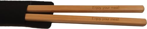 1 Pair Personalised Bamboo Wooden Chopsticks, Any Message Engraved - Enter Your Own Custom Text.