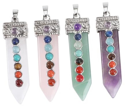 Lurrose 4stücke Kristall Anhänger Für Halsketten Diy Schmuck Zarte Modekettenanhänger Aus Naturstein Halsketten Anhänger Herstellen