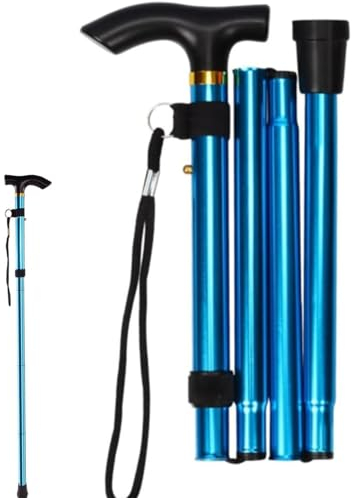JJiaoLinin Bâton de Marche, Canne de Marche Pliable Femme Canne de Marche Facile Réglable Canne de Marche Canne Télescopique en Alliage Daluminium Bâton Pliable pour Les Plus âgés Canne Extensible