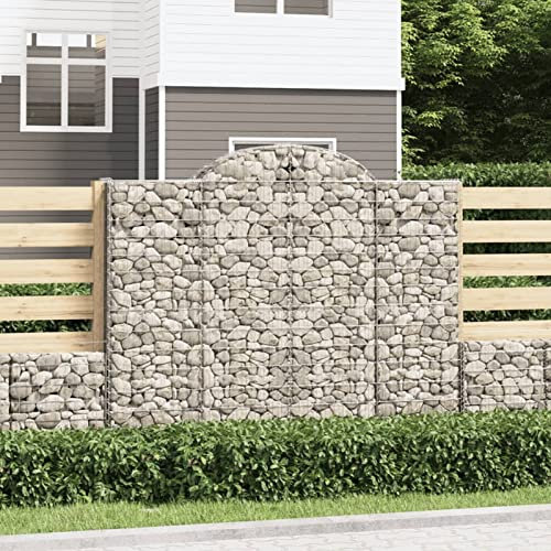 LAPOOH Gabionen mit Hochbogen 6 STK Gabionenkörbe, Gabionen Hochbeet, Steinkorb, Gabionengitter, Drahtkorb Für Pflanzen, Kräuterspirale Für Garten, 200x50x160/180cm Verzinktes Eisen