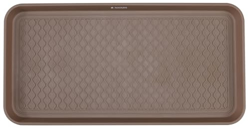 Navaris Porta Scarpe Ingresso Casa - Portascarpe - Scarpiere - Vaschette Plastica - Vassoio Bagno - Adatto come Tappetino Sottociotola per Cani o Sottovaso - Impermeabile - Marrone
