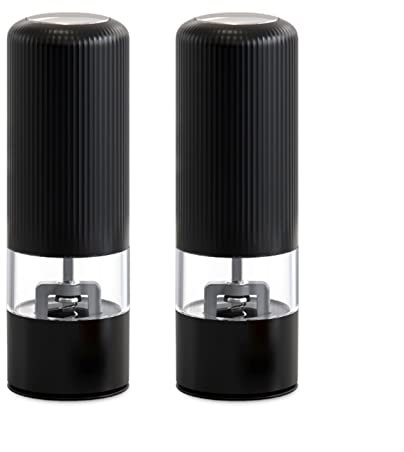 Molinillo de Pimienta o Molinillo de Sal Amoladora de sal y pimienta automática eléctrica - DIRIGIÓ Light Peper Spice Grinders Sazonorización de herramientas de cocción de cocina de molino de molienda