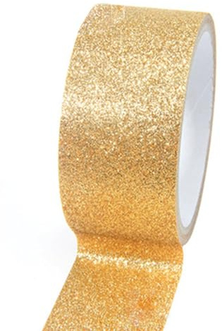Aoktorkit 1 rouleau de ruban adhésif Washi à paillettes - 43 mm x 5 m - Pour loisirs créatifs, emballage - Doré