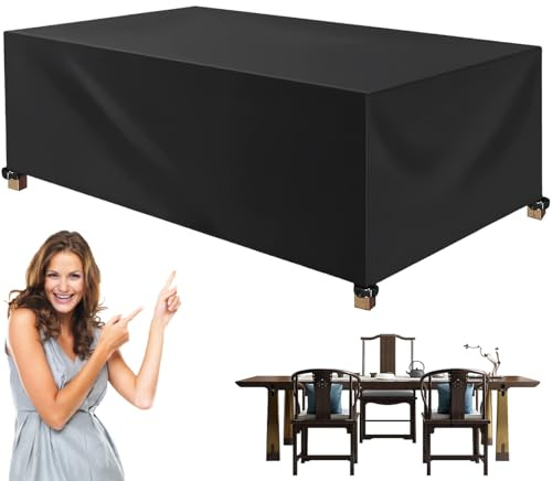 XUEQXUE Bache de Protection Exterieur 150 x 80 x 50 cm Housse Table de Jardin Imperméable, Coupe-Vent, Anti-UV, Au Froid, Housses de Meubles de Jardin, pour Canapé,Chaise,Tables, Noir