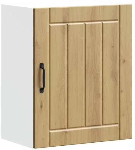 vidaXL Lucca Kitchen Wall Cabinet - Artisan Oak - 50x31x60 cm - Engineered Wood - Glass Doors - Durable, Moisture Resistant - Maximises Storage