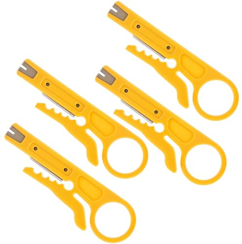 4 PCS Mini Wire Stripper, Small Cable Stripper Tool, Network Small Wire Cutters, Punch Down Tool Strippers for Network Telephone and Computer Cable