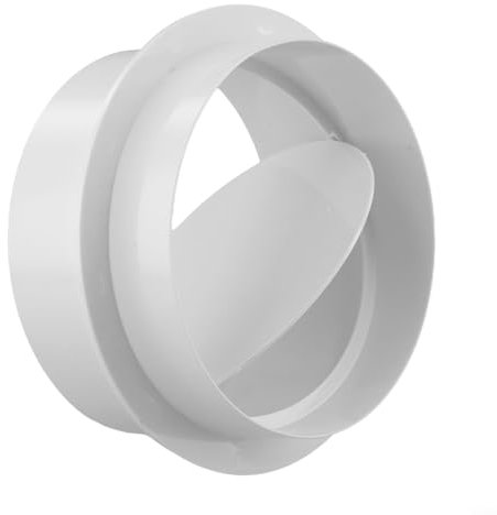 Ventilation Pipe Round Check Valve Backdraft Prevention System Air Duct Control Exhaust Fan Pipe Connector for Home Bathroom Kitchen 80mm/100mm/110mm/150mm/200mm White(150MM)