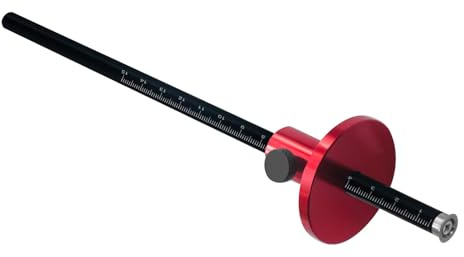 LUCKDANO Calibrador de marcado de ruedas estilo europeo - Herramienta de marcado de aleación de aluminio para carpintería con escalas claras y ajuste mediante perilla antideslizante.