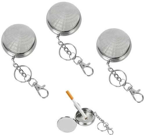 3 Stück Aschenbecher Geruchsdicht für Unterwegs, Tragbar Tasche Aschenbecher, Reiseaschenbecher Tragbarer Aschenbechers mit Schlüsselring, Mini Portable Ashtray für Reisen,Camping,Strand