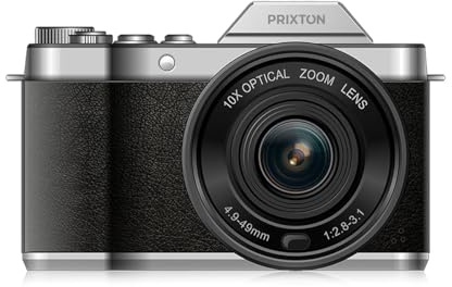 PRIXTON Digital Cam Nomad DC950, WiFi, App Mobile, Schermo IPS Risoluzione 4K 64MP, Stabilizzazione EIS Anti-shake, Vero Zoom Ottico 10X, Autonomia 85 minuti, Schede SD fino a 256GB