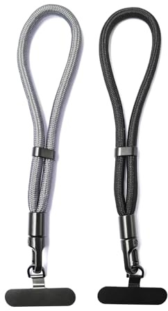 Wzhiy 2 Pack Phone Strap, Adjustable Phone Wrist Strap Anti Theft, Hand Wrist Strap With Tether Tabs For Smartphone（Black and Purple）