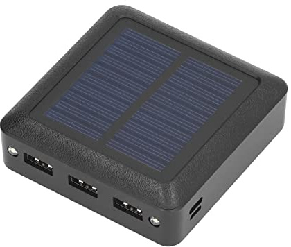 Jonlaki Power Bank Solare da 10000 MAh con 3 Uscite USB e Luce LED per attività all'aperto di Pesca in Campeggio