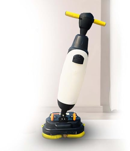 zhenmaster Floor Scrubbing Machine for Restaurant Kitchen Cleaning Heavy-Duty Floor Scrubber with Dual Rotary Brushes and Recovery Vacuum for Stadium and Are-na Floor Maintenance(White)