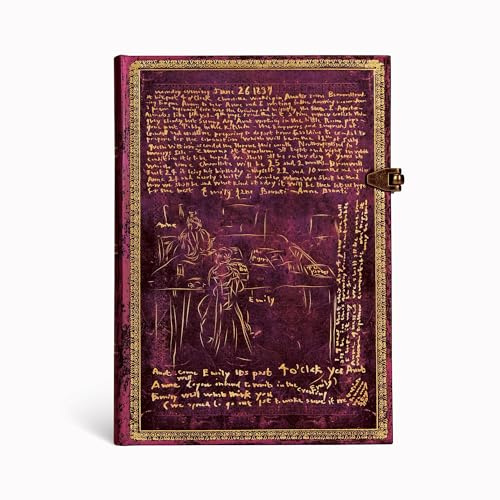 Paperblanks - Faszinierende Handschriften Die Brontë-Geschwister - Notizbuch Midi Liniert - Sonderausgabe, Midi (180 x 130)