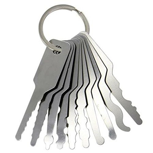 Lot de 10 clés en acier inoxydable de formes différentes pour serrure double face