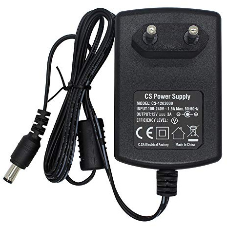Adaptador de fuente de alimentación de CA a CC 12 V, 3 A, conector de 5,5 mm x 2,1 mm para cámara CCTV DVR tira de luces led