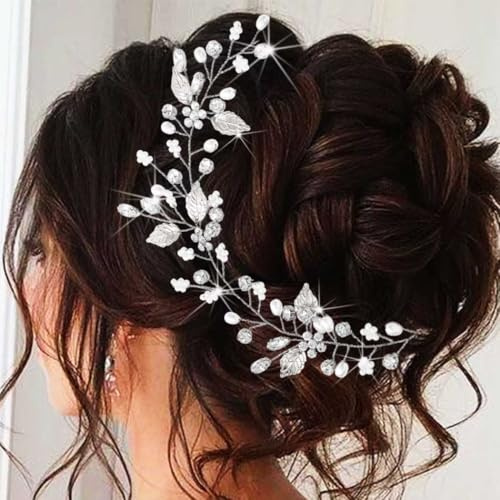 Unicra Haarkamm, mit Kristallen, Haarschmuck, für Braut, Hochzeit, Blume, Haarteile für Frauen und Mädchen
