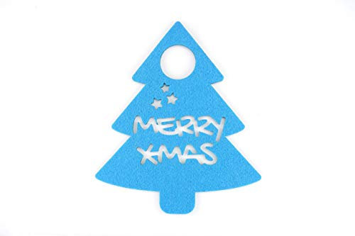 Weihnachtsbaum Merry Christmas Türkis | Türanhänger aus Filz | Höhe ca. 22 cm