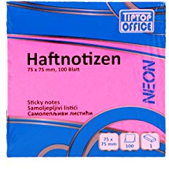TIPTOP OFFICE Haftnotizen 75x75mm, Neon Rosa