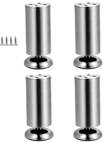 ZXCASDF 4Er Set Haarnadelbeine Möbelbein Tischgestell Tischkufen Für Esstisch Couchtisch Schreibtisch Kaffeetisch, Inklusive Bodenschoner,Silber,30cm