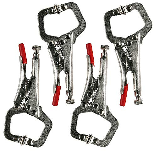 Pack of 4 x Mini 5 C Clamps Locking Mole Grip Pliers