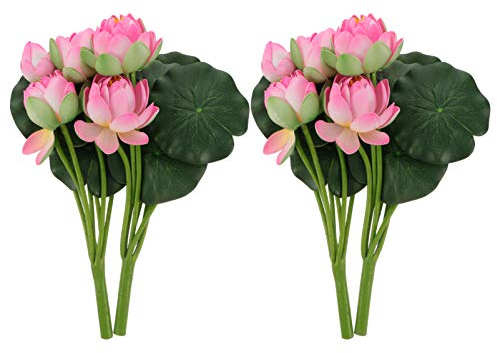 2 Stück Simulation Lotus-Dekoration Lotusblume Künstliche Blumenzweige Blumendekoration Tischblume Für Party Weiße Künstliche Pflanze Brautjungfer Eva