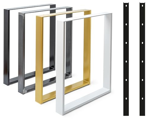 Magnetic Mobel 2 x Tischkufen aus Metall | Industrial Tischbeine in Schwarz Weiß & Rohstahl | Alle Größen für Esstisch Schreibtisch Couchtisch & Bank | DIY Tischgestell (90x72 cm Gold)