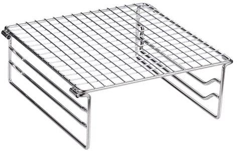 Grill Warming Rack Heavy Duty Stainless SteelGrate Portable Camping Grill with Legs for Outdoor Backpacking Hiking Picnic BBQ, Silver