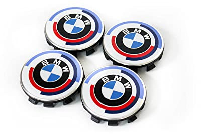BMW Original Satz (4 Deckel) Nabenabdeckung Felgendeckel Nabendeckel 50 Jahre M Heritage Ø 55 mm